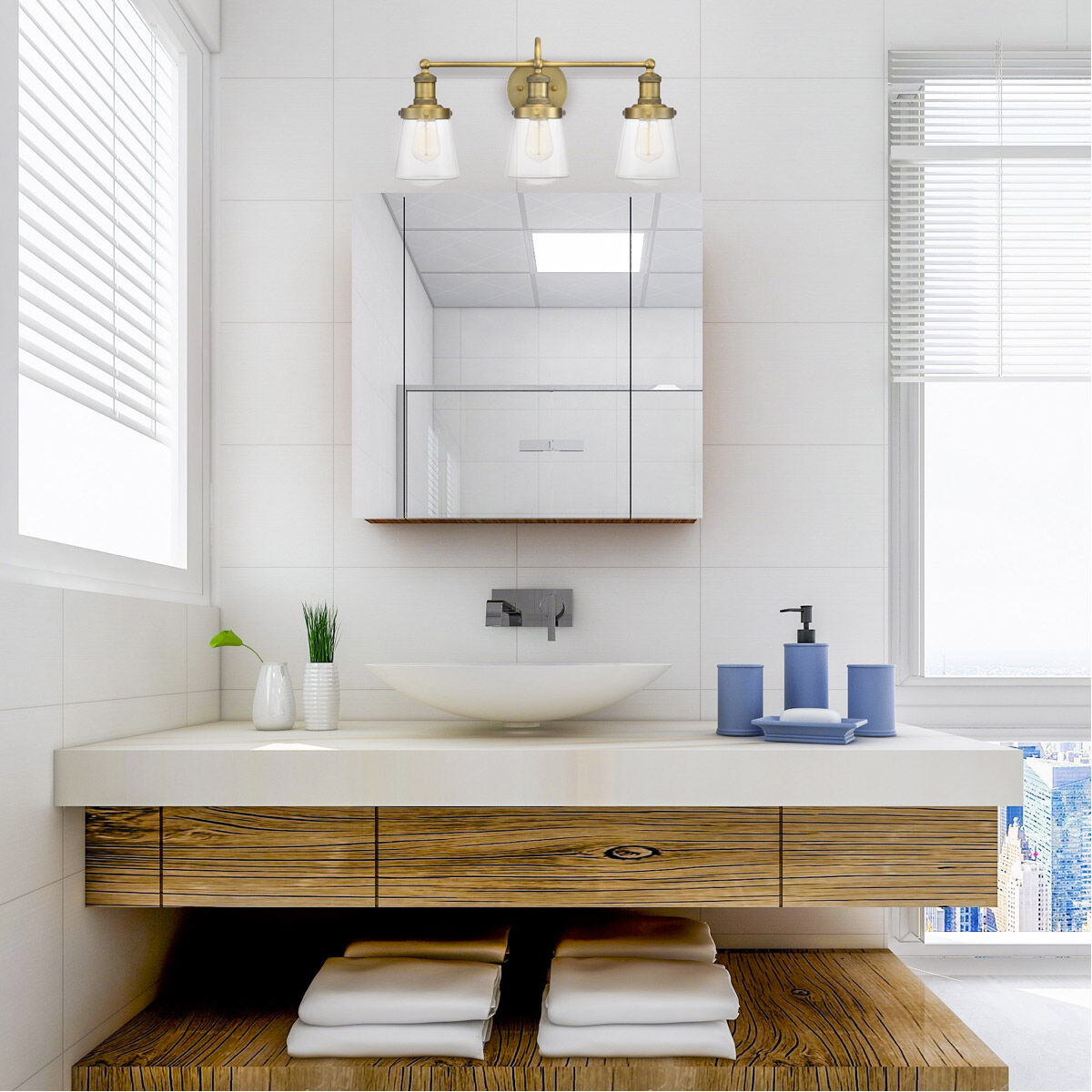Brass bath bar light sale